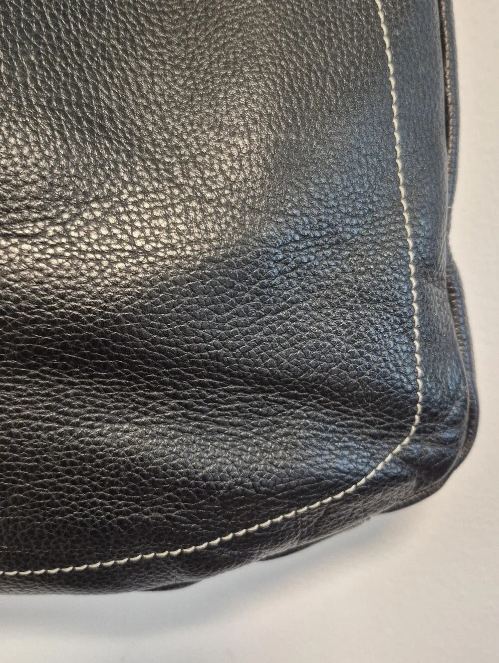 Vtg Charles David Genuine Leather Black Shoulder Bag Handbag Purse Y2K Hobo